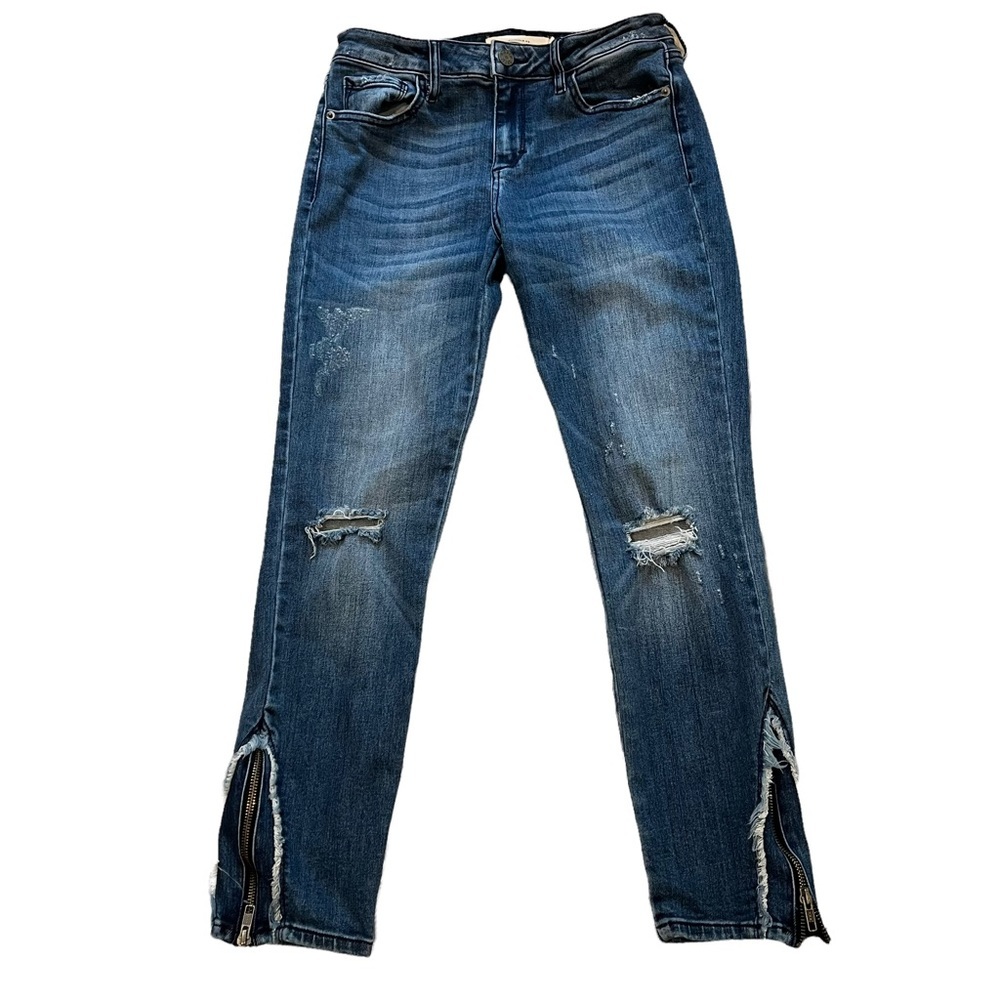Hidden Distressed/Destroyed Ankle Jeans